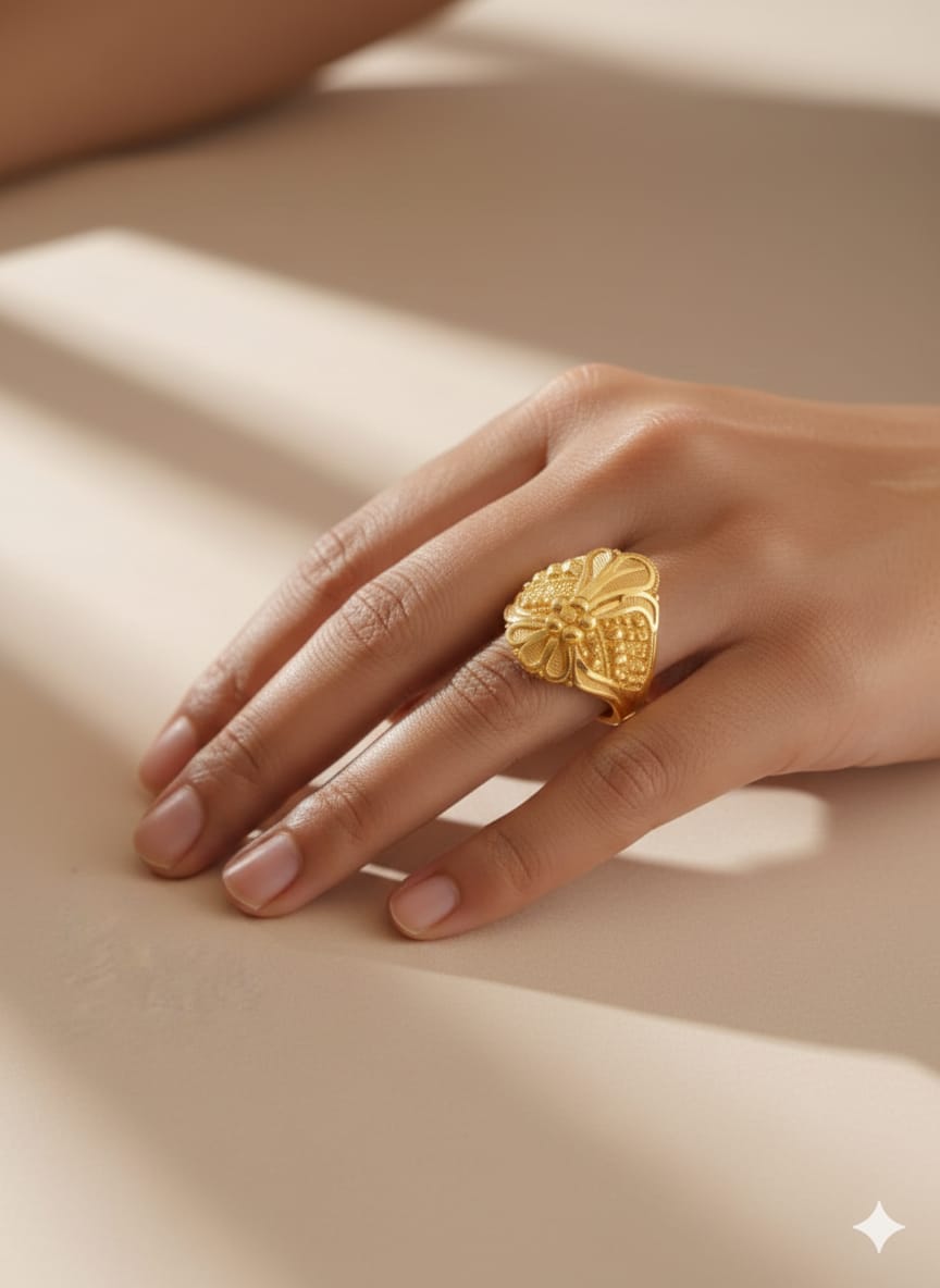 Gold Ladies Ring 916