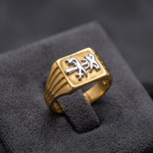 Royal Architectural Signet Ring 22K