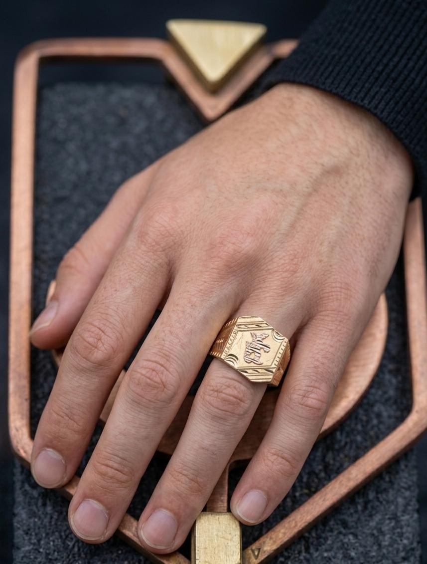 The Sovereign Crest Signet 22K Gold