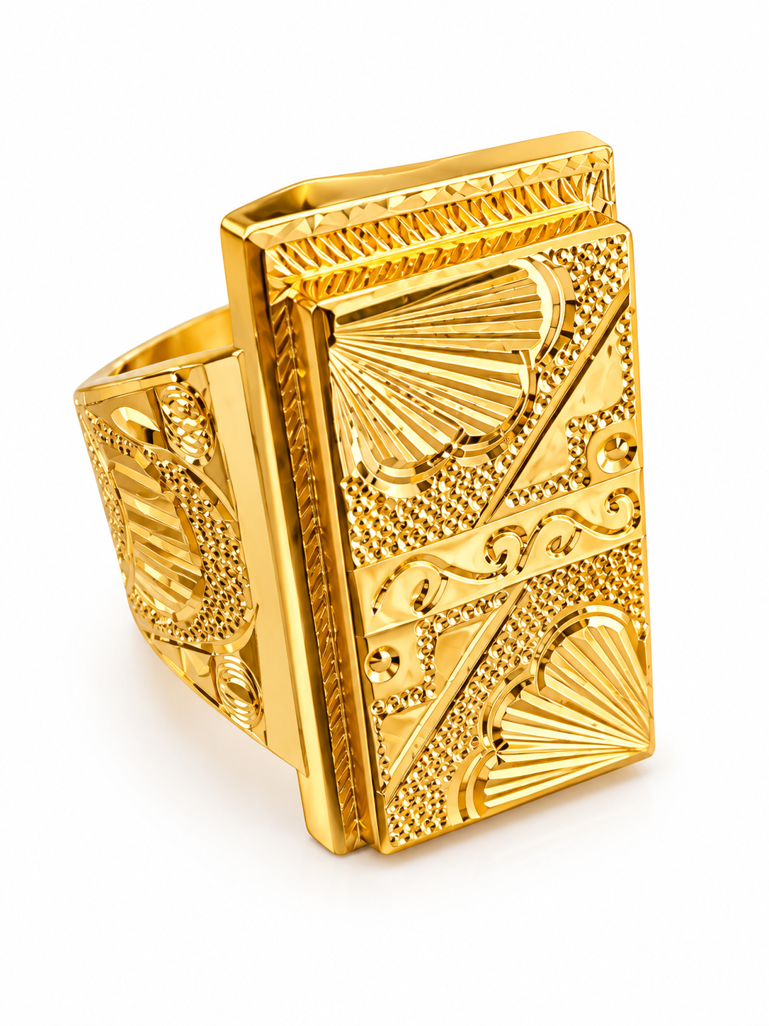 Architectural Grandeur 22K Gold Men’s Designer Signet Ring